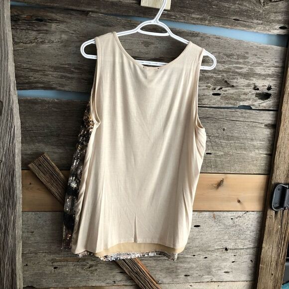 𝅺S. Point plus size 3X NWT Leopard print sequin front tank top - Picture 3 of 4